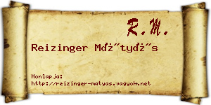 Reizinger Mátyás névjegykártya
